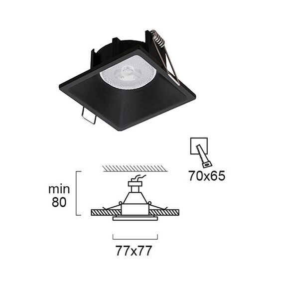 Черна квадратна луна FINO 4225001 Viokef GU10 | Osvetlenieto.bg