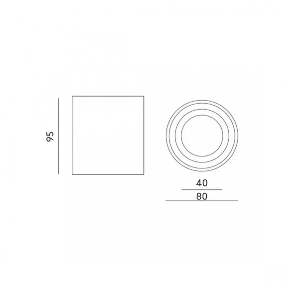 Черна луна за открит монтаж AQUARIUS ROUND IP44 GU10 D8 H9.5cm | Osvetlenieto.bg