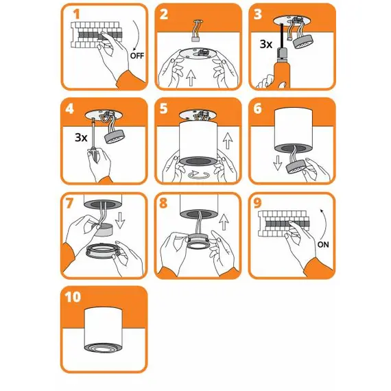 Черна луна за открит монтаж AQUARIUS ROUND IP44 GU10 D8 H9.5cm | Osvetlenieto.bg