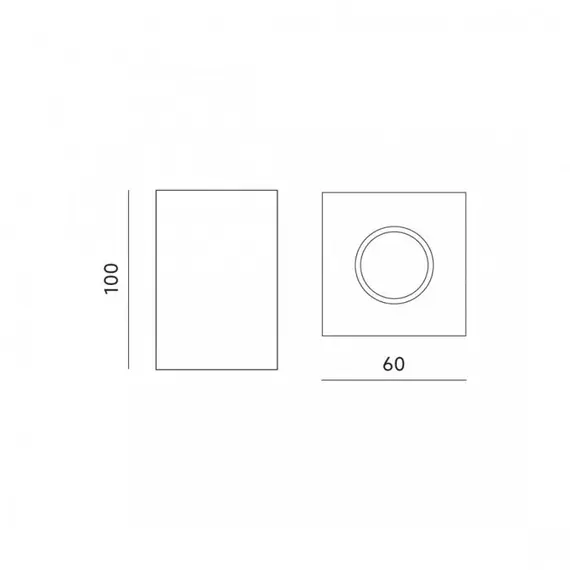 Черна луна за открит монтаж Mango Square GU10 D6 H10cm | Osvetlenieto.bg