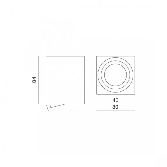 Черна луна за открит монтаж OH37 GU10 D8 H8.4cm | Osvetlenieto.bg