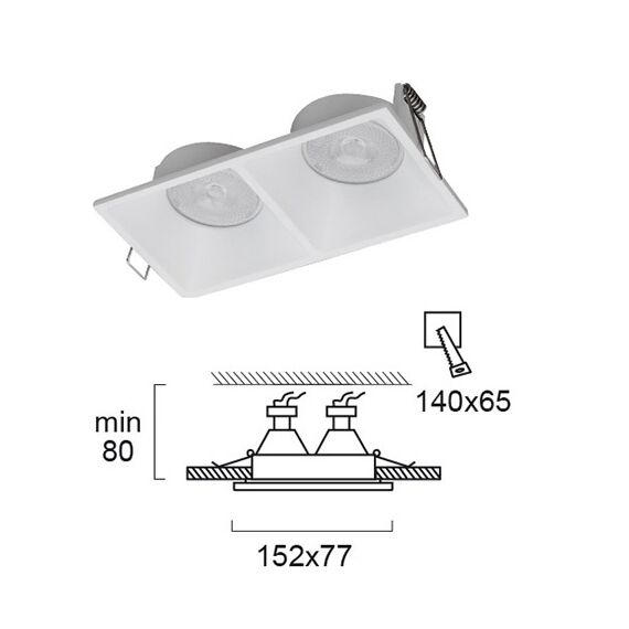 Двойна бяла квадратна луна FINO 4225100 Viokef GU10 | Osvetlenieto.bg