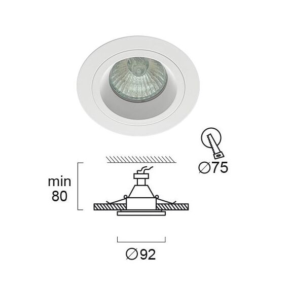 Кръгла бяла луна RICHARD 4106301 Viokef GU10 | Osvetlenieto.bg