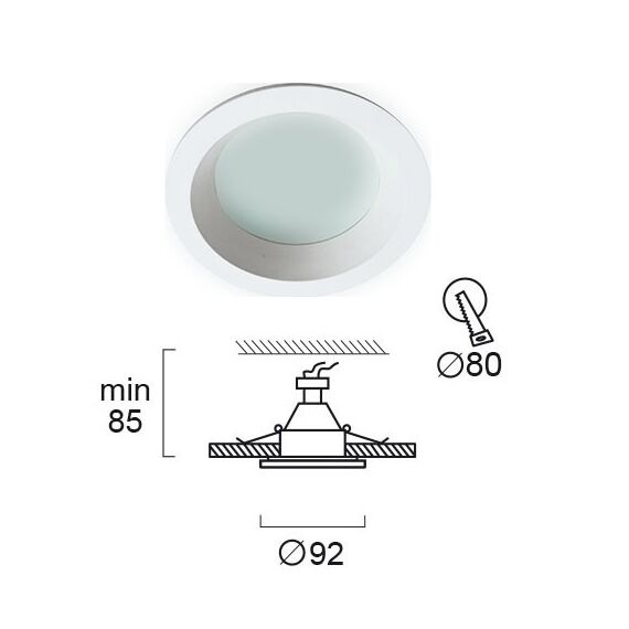 Кръгла бяла луна за баня YAN 4151200 Viokef GU10 IP44 | Osvetlenieto.bg