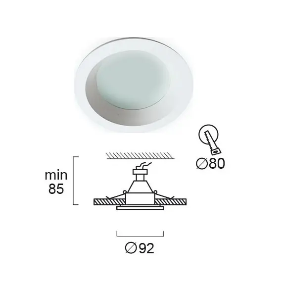 Кръгла бяла луна за баня YAN 4151200 Viokef GU10 IP44 | Osvetlenieto.bg