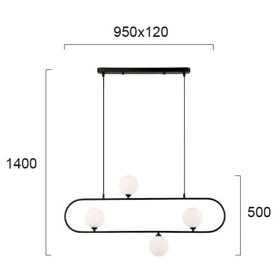Модерен полилей Fancy 4229800 Viokef 4xG9 | Osvetlenieto.bg