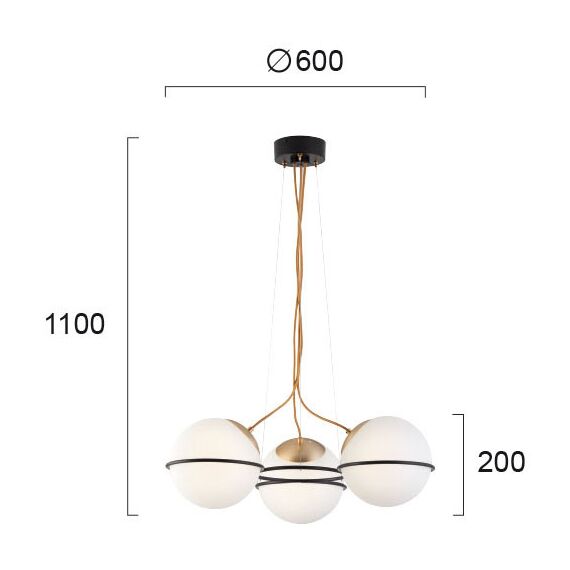 Модерен полилей Ferero 3093900 Viokef 3xE27 | Osvetlenieto.bg