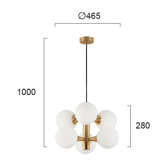 Модерен полилей Globe 3094400 Viokef 6xE14 | Osvetlenieto.bg