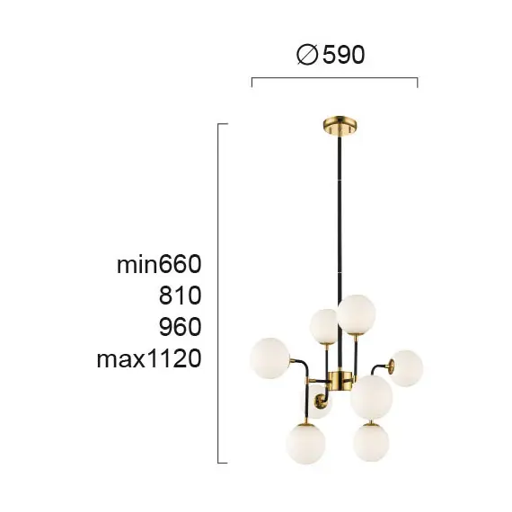 Модерен полилей Hariet 4202900 Viokef 8xG9 | Osvetlenieto.bg