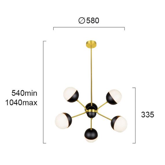 Модерен полилей Orbit 4221900 Viokef 6x3W G9 | Osvetlenieto.bg