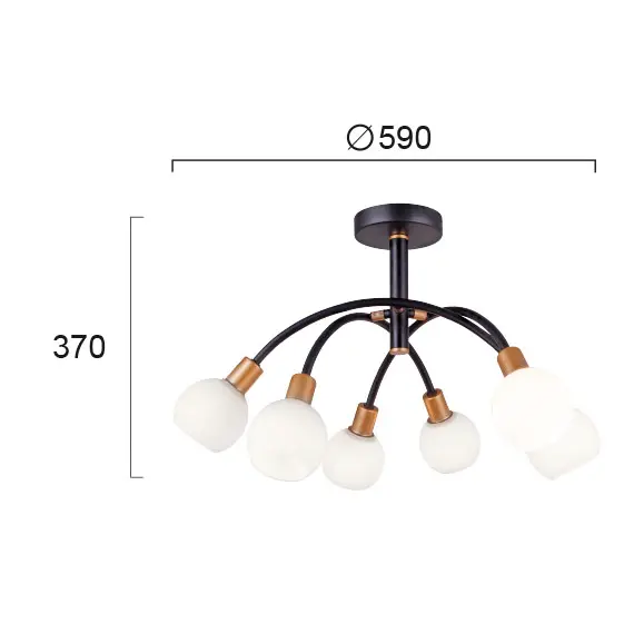 Плафон ELΙSA 4215100 Viokef 6xE14 | Osvetlenieto.bg