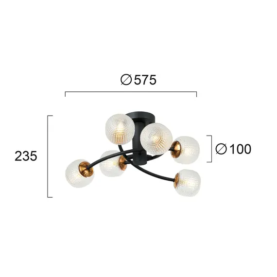 Плафон IFIGENIA 4239500 Viokef 6xG9 | Osvetlenieto.bg