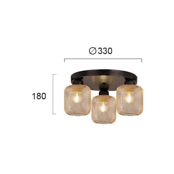 Плафон LOREN 4165300 Viokef 3xE27 | Osvetlenieto.bg