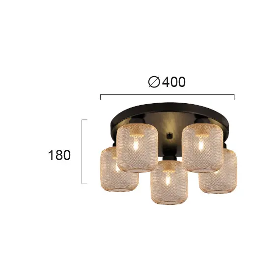 Плафон LOREN 4165400 Viokef 5xE27 | Osvetlenieto.bg