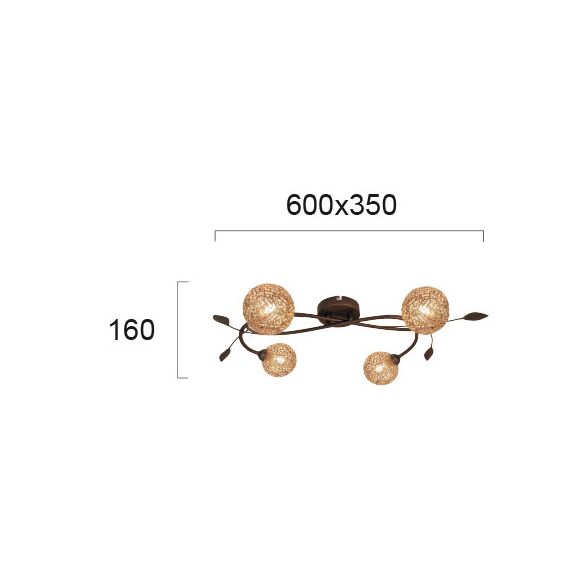 Плафон SISSY 4192800 Viokef 4xG9 | Osvetlenieto.bg