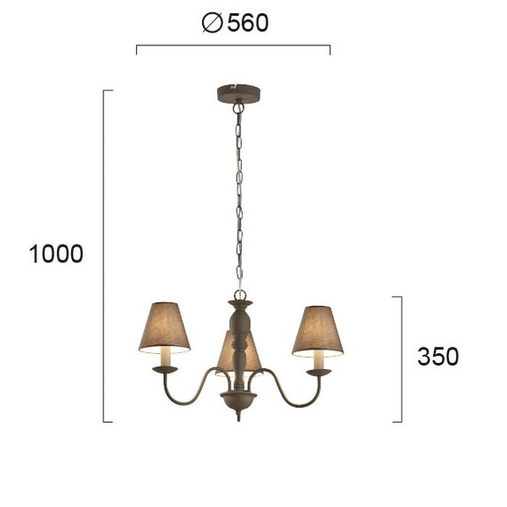 Полилей FATIMA 4163500 Viokef 3xE14 | Osvetlenieto.bg