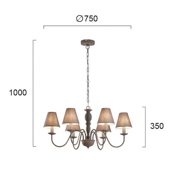 Полилей FATIMA 4163600 Viokef 6xE14 | Osvetlenieto.bg