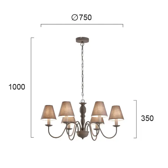 Полилей FATIMA 4163600 Viokef 6xE14 | Osvetlenieto.bg