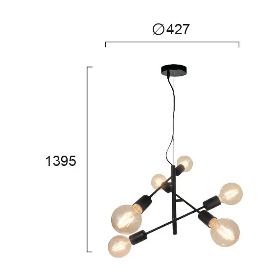 Полилей Freestyle 4193100 Viokef 6xE27 | Osvetlenieto.bg
