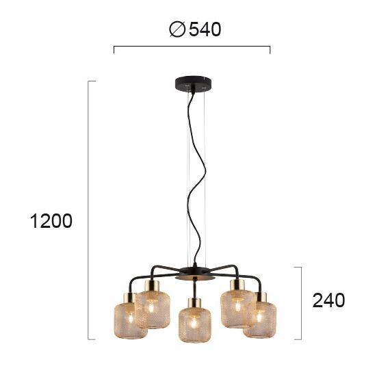 Полилей LOREN 4165500 Viokef 5xE27 | Osvetlenieto.bg