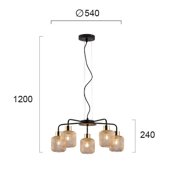 Полилей LOREN 4165500 Viokef 5xE27 | Osvetlenieto.bg