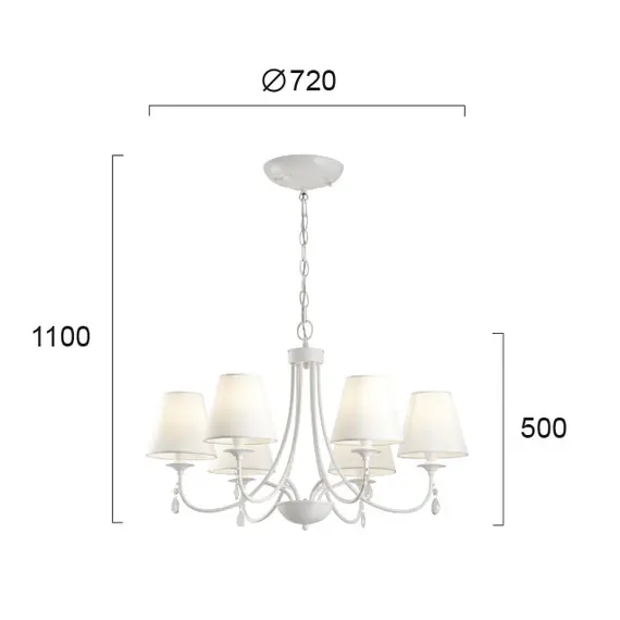 Полилей PATRICIA 4164200 Viokef 6xE14 | Osvetlenieto.bg