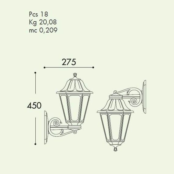 Градински аплик Anna Fumagalli черен E27 IP44 | Osvetlenieto.bg