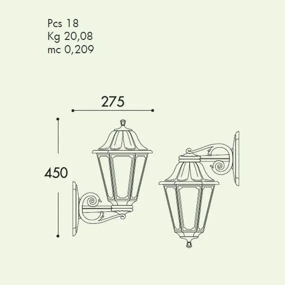 Градински аплик Anna Fumagalli черен E27 IP44 | Osvetlenieto.bg