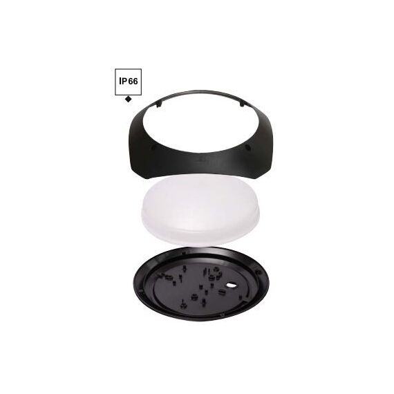 Квадратен Плафон STUCCHI Fumagalli черен бял 1xE27 IP66 | Osvetlenieto.bg