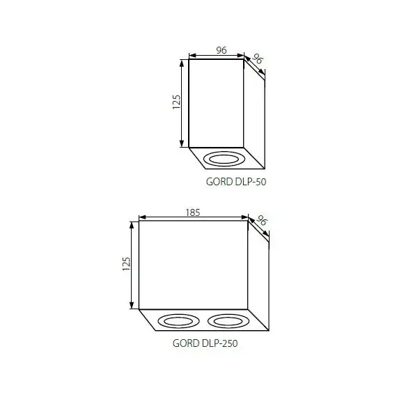 Луна за открит монтаж GORD DLP 250-AL 25475 Kanlux 2xGU10 | Osvetlenieto.bg