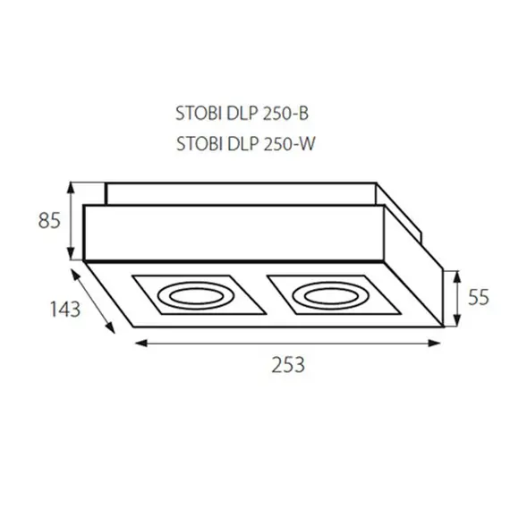 Луна за открит монтаж STOBI DLP 250-B 26832 Kanlux | Osvetlenieto.bg