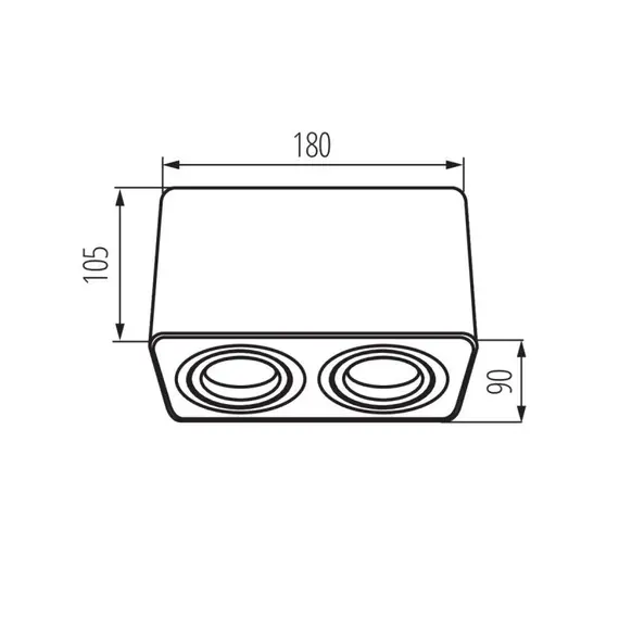 Луна за открит монтаж TOLEO DTL250-B 26119 Kanlux 2xGU10 | Osvetlenieto.bg