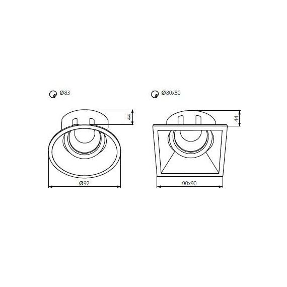 Луна за вграждане IVRI DTO-W 26736 Kanlux MR16 | Osvetlenieto.bg