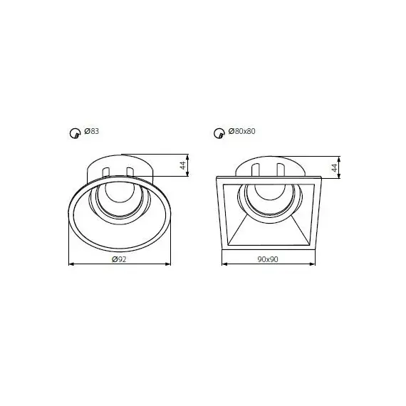 Луна за вграждане IVRI DTO-W 26736 Kanlux MR16 | Osvetlenieto.bg