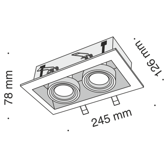 Двоен кардан черен  Maytoni DL008-2-02-B 2xGU10 | Osvetlenieto.bg