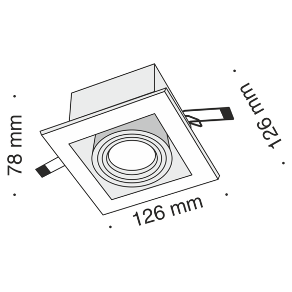 Кардан черен  Maytoni DL008-2-01-B 1xGU10 | Osvetlenieto.bg