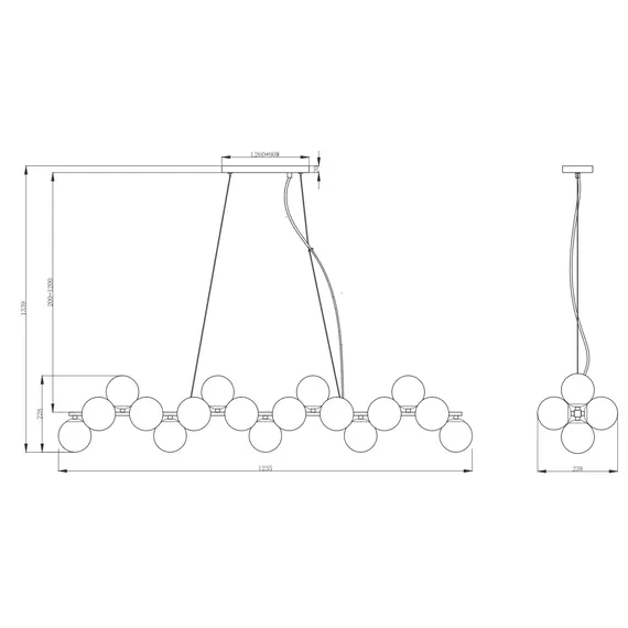 Полилей Dallas Maytoni MOD547PL-25CH 25xG9 | Osvetlenieto.bg