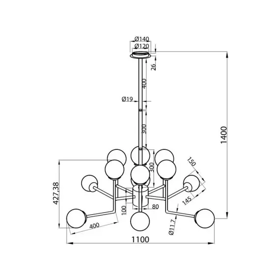 Полилей Erich Maytoni MOD221-PL-12-N 12xE14 | Osvetlenieto.bg