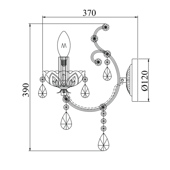 Аплик Sevilla Maytoni DIA004-01-G 1xE14 | Osvetlenieto.bg Аплик Sevilla Maytoni DIA004-01-G 1xE14 | Osvetlenieto.bg