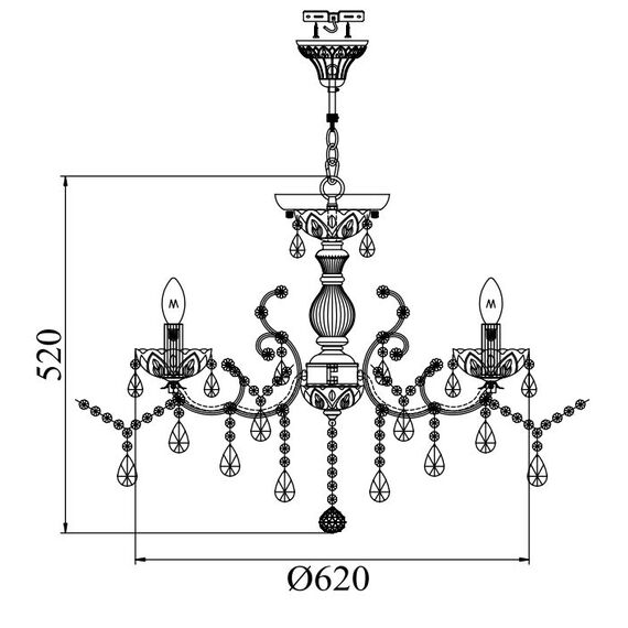 Класически полилей Sevilla Maytoni DIA004-06-G 6xE14 | Osvetlenieto.bg