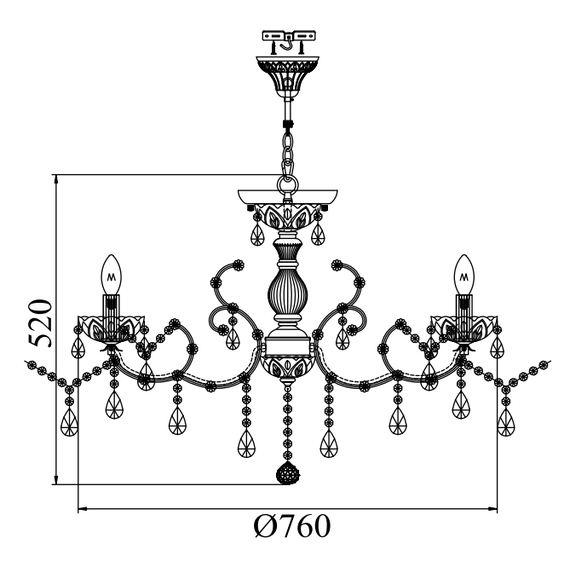 Класически полилей Sevilla Maytoni DIA004-08-G 8xE14 | Osvetlenieto.bg