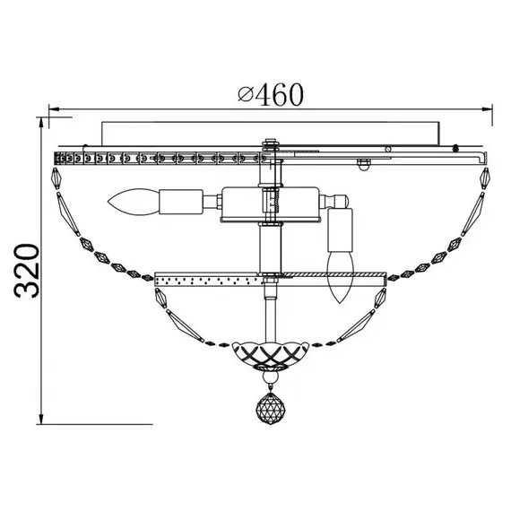 Кристален плафон Basfor Maytoni DIA100-CL-12-G 12xE14 | Osvetlenieto.bg