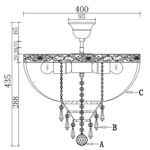 Кристален плафон Palace Maytoni DIA890-CL-05-G 5xE27 | Osvetlenieto.bg