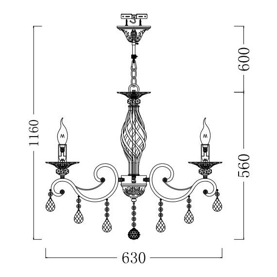 Полилей Grace Maytoni RC247-PL-06-R 6xE14 | Osvetlenieto.bg