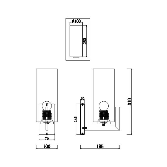 Аплик Fortano MOD089WL-01BS Maytoni 1xE27 | Osvetlenieto.bg