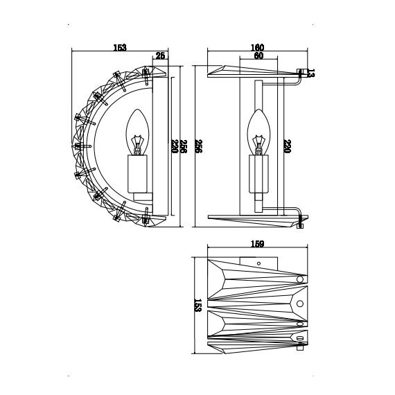 Кристален аплик Puntes MOD043WL-01G Maytoni 1xE14 | Osvetlenieto.bg