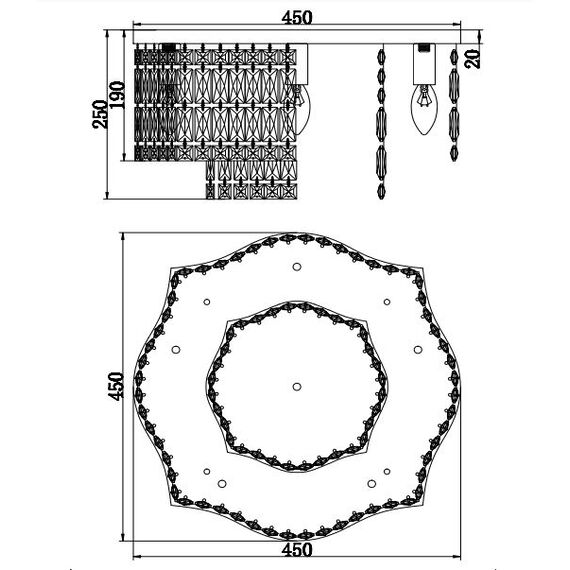Кристален плафон Dune Maytoni DIA005CL-06CH | Osvetlenieto.bg