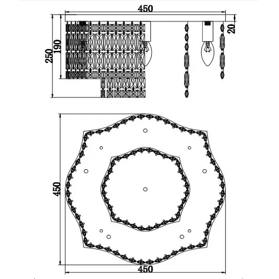 Кристален плафон Dune Maytoni DIA005CL-06CH | Osvetlenieto.bg