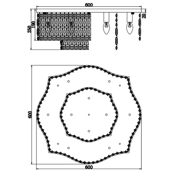Кристален плафон Dune Maytoni DIA005CL-10CH | Osvetlenieto.bg