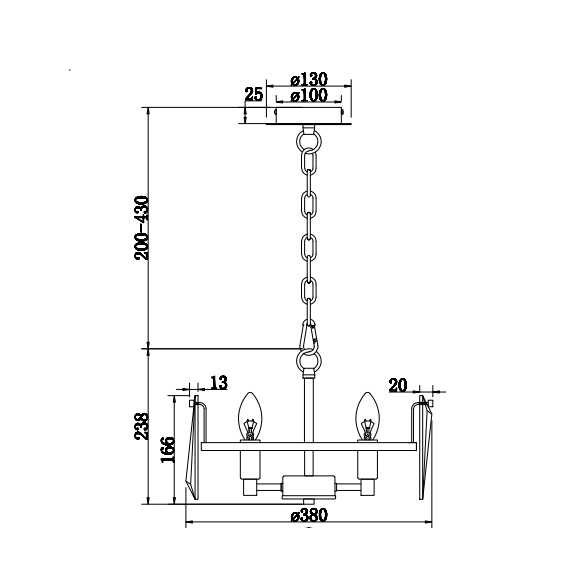 Кристален полилей Puntes MOD043PL-04G Maytoni 4xE14 | Osvetlenieto.bg